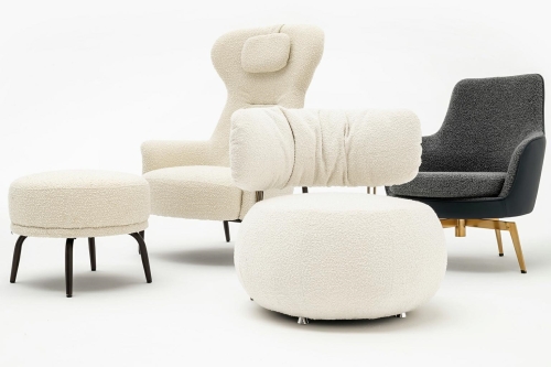 Fotel LOW TEDDY biały - stal