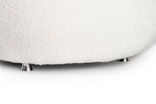 Fotel LOW TEDDY biały - stal