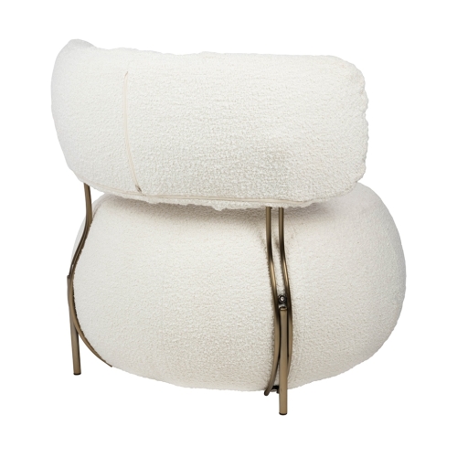 Fotel LOW TEDDY biały - stal