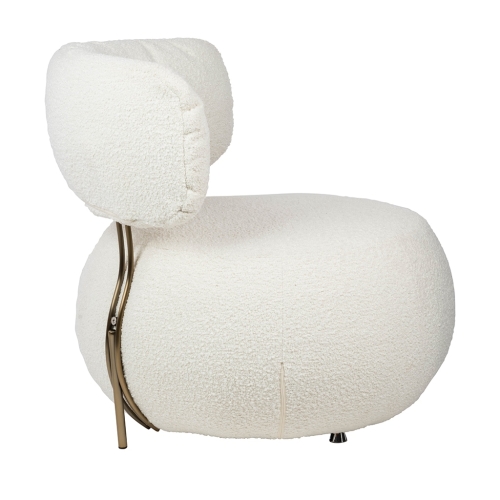 Fotel LOW TEDDY biały - stal