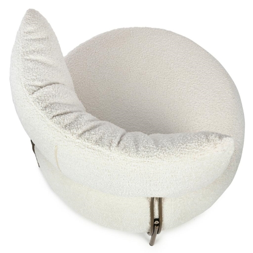 Fotel LOW TEDDY biały - stal