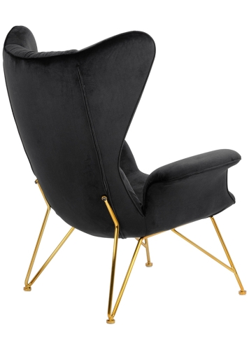 Fotel SHRIMP VELVET czarny / złoty