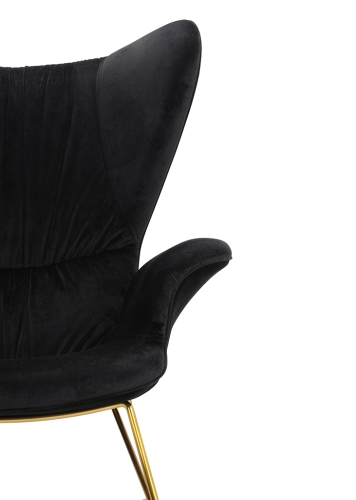 Fotel SHRIMP VELVET czarny / złoty