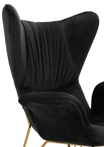 Fotel SHRIMP VELVET czarny / złoty