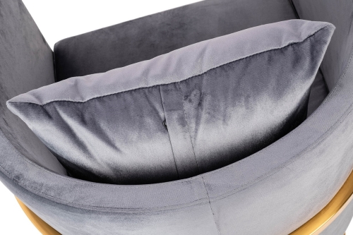 Fotel CHLOE VELVET ciemny szary - metal, welur