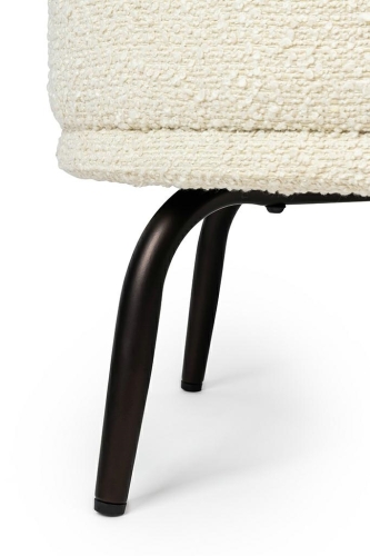 Fotel TEDDY GRAND z podnóżkiem beżowy - stal