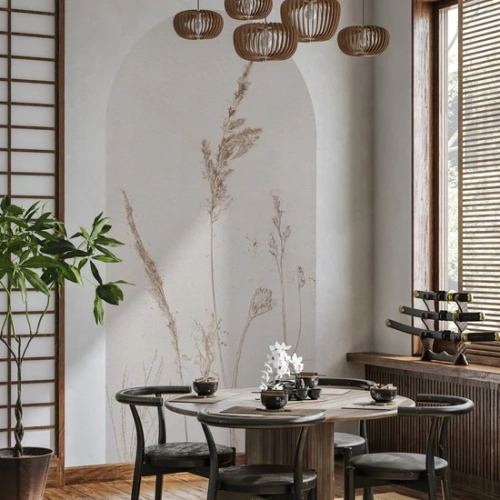 Tapeta-w-łuku-Wall-Art-Campo-di-Avena-w-salonie.webp
