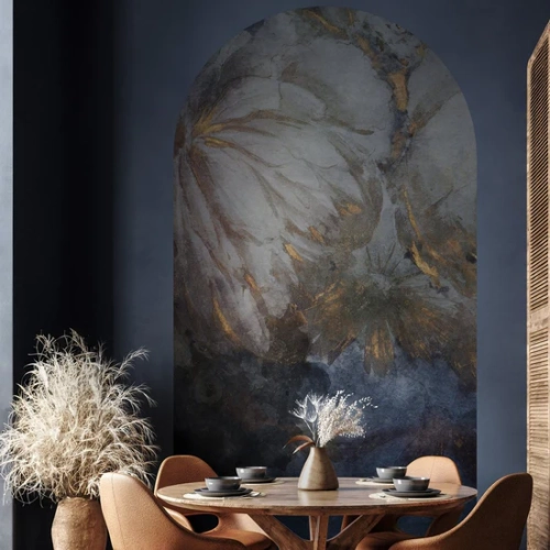 Tapeta-w-łuku-Wall-Art-Harmony-Blue-w-salonie.webp