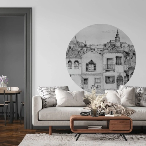 Tapeta-w-kole-Wall-Art-Vichy-w-salonie.webp