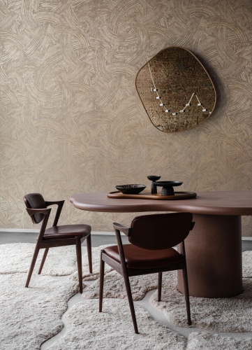 Tapeta Arte  Emblème Impasto Shiny Taupe 60102A wizualizacja