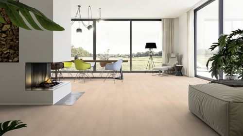 Podłoga drewniana ter Hürne Classic Collection Dąb Yoho  Deska wizualizacja salonu