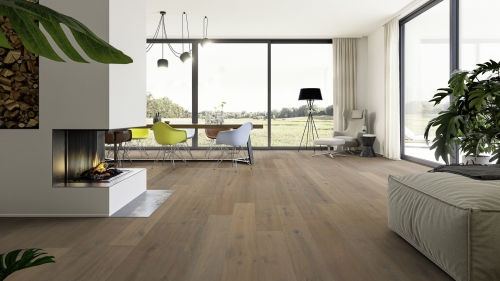 Podłoga drewniana ter Hürne Classic Collection Mojave Deska wizualizacja salonu