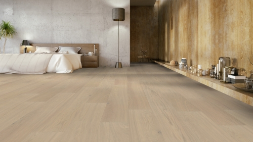 Podłoga drewniana ter Hürne Noblesse Collection Dąb Outer Banks Deska pałacowa Olio wizualizacja salonu