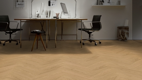 Podłoga drewniana ter Hürne Herringbone Collection Dąb Gran Sasso Jodła wizualizacja biura