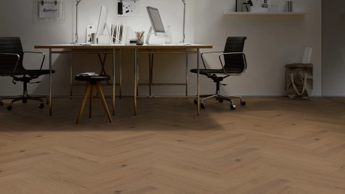 Podłoga drewniana ter Hürne Herringbone Collection Dąb Yasuni Jodła wizualizacja biura