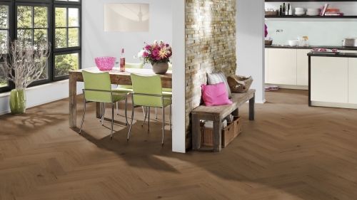 Podłoga drewniana ter Hürne Herringbone Collection Dąb Yasuni Jodła wizualizacja