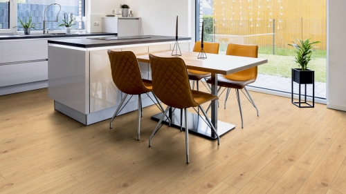 Panele laminowane ter Hurne Dąb Yoga Studio Deska wizualizacja salonu