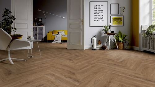 Panele laminowane ter Hurne  Herringbone Edition Dąb Lodge Jodła wizualizacja