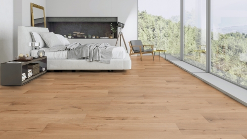 Podłoga drewniana ter Hürne Avatara Design Floor - Pro Dąb Banta Szeroka deska wizualizacja sypialni