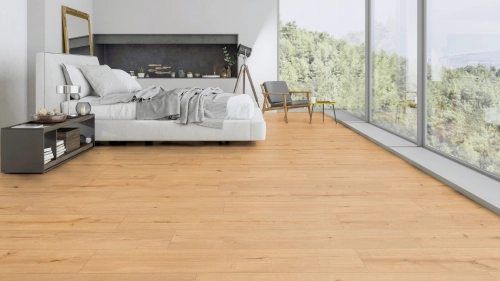 Podłoga drewniana ter Hürne Avatara Design Floor - Pro Dąb Libra Szeroka deska wizualizacja sypialni