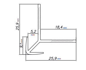 Profil-scienny-narozny-zewnetrzny-MODEE-Wall-Out-A4-czarny-mat-aluminium-280-cm-rysunek-techniczny.png