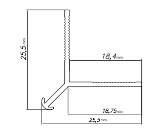 Profil-scienny-narozny-zewnetrzny-MODEE-Wall-Out-PRO-A1-srebrny-aluminium-280-cm-rysunek-techniczny.png