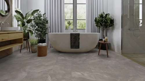 Podłoga winylowa  ter Hürne Avatara Design Floor - Perform Kamień Dia Kamień wizualizacja łazienka