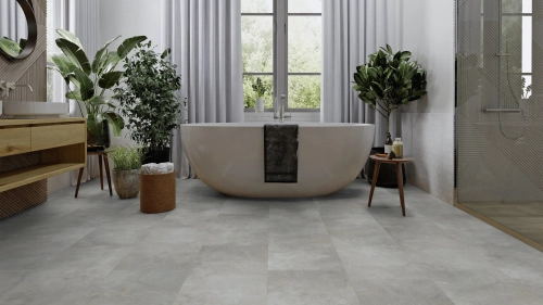 Podłoga winylowa  ter Hürne Avatara Design Floor - Perform Kamień Dorsum Kamień wizualizacja łazienka