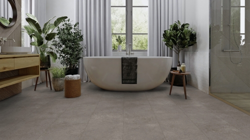Podłoga winylowa  ter Hürne Avatara Design Floor - Perform Kamień Hamal Kamień wizualizacja łazienki