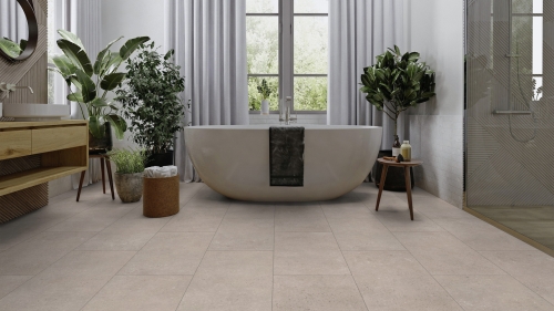 Podłoga winylowa  ter Hürne Avatara Design Floor - Perform Kamień Heka Kamień wizualizacja łazienki