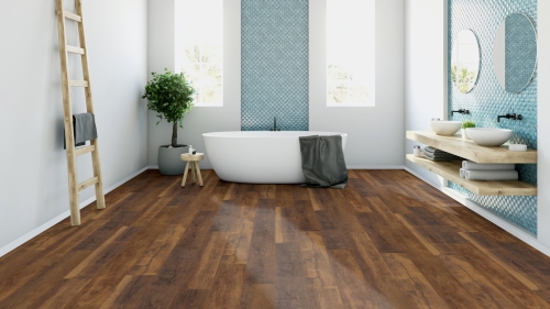 Panele laminowane ter Hurne  Dureco Floor  Strong Dąb Jamaica Deska wizualizacja łazienka