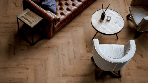 Podłoga winylowa  ter Hürne Herringbone Edition Dąb Washington Jodła wizualizacja