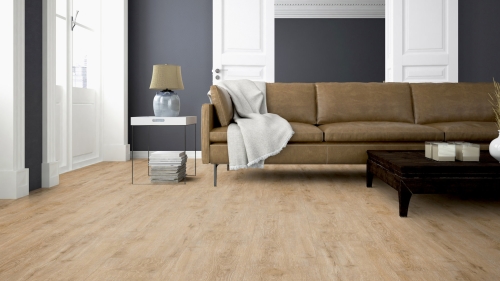 Podłoga winylowa  ter Hürne  Wood Edition Dąb Gent Deska wizualizacja salonu