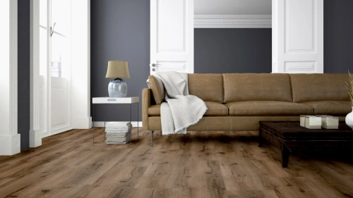 Podłoga winylowa  ter Hürne  Wood Edition Dąb Cairo Długa deska wizualizacja salonu
