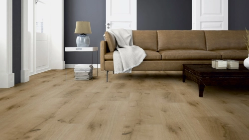 Podłoga winylowa  ter Hürne  Perform  Wood Edition Dąb Bilbao Długa deska wizualizacja salonu