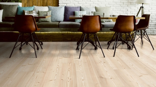 Podłoga winylowa  ter Hürne  Perform  Wood Edition Sosna Bergen Długa deska wizualizacja salonu