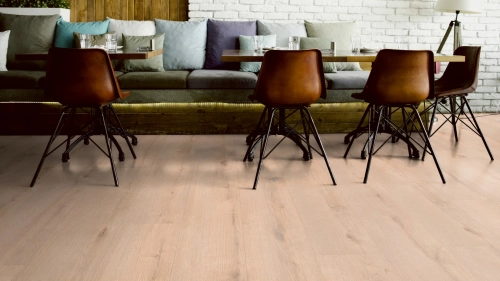 Podłoga winylowa  ter Hürne  Perform  Wood Edition Dąb Stettin Długa deska wizualizacja salonu