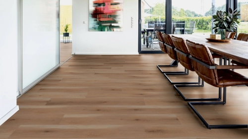 Podłoga winylowa  ter Hürne  Comfort Seal Wood Edition Dąb Sewilla Deska wizualizacja jadalnia