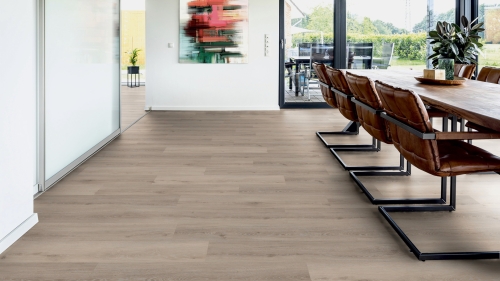 Podłoga winylowa  ter Hürne  Comfort Solid Wood Edition Dąb Brügge Długa deska wizualizacja jadalnia