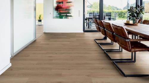 Podłoga winylowa  ter Hürne  Comfort Solid Wood Edition Dąb Budapest Długa deska wizualizacja jadalnia