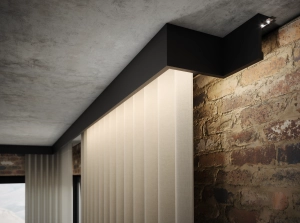 Listwa karniszowa Creativa LIGHTBLOCKER – osłona karnisza z kanałem LED LK-01 CZARNA 244 cm