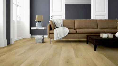 Podłoga winylowa  ter Hürne  Comfort Solid Wood Edition Dąb Zandvoort Długa deska wizualizacja salonu