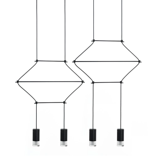 MOOSEE lampa wisząca FLUSSO LINE 4 czarna