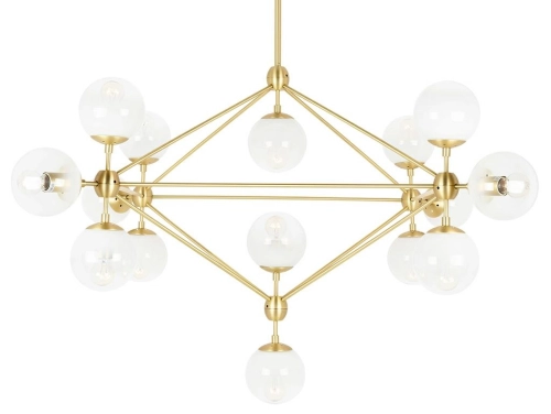 MOOSEE lampa wisząca PLANETARIO 15 GOLD złota - klosze szronione