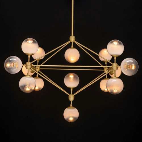 MOOSEE lampa wisząca PLANETARIO 15 GOLD złota - klosze szronione
