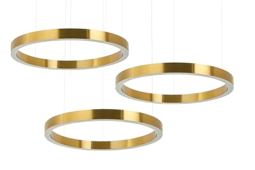 MOOSEE lampa wisząca RING 80 + 80 + 80 złota na jednej podsufitce