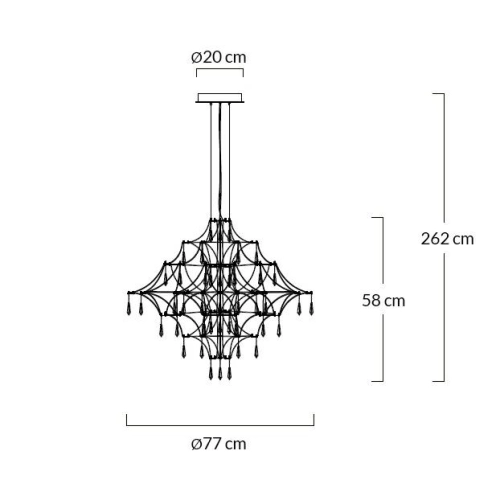 MOOSEE lampa wisząca CONSTELATION 77 - LED, stal szczotkowana