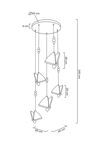 MOOSEE lampa wisząca BUTTERFLY DISC 5 złota