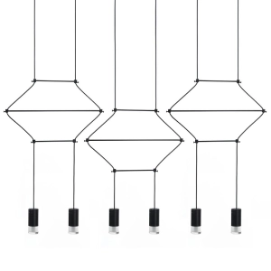 MOOSEE lampa wisząca FLUSSO LINE 6 czarna