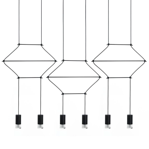 MOOSEE lampa wisząca FLUSSO LINE 6 czarna